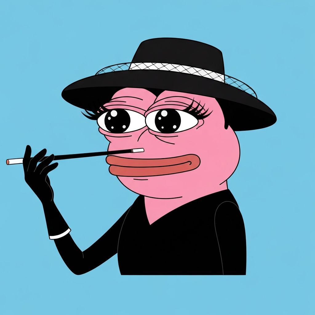 Madame with a cigarette holder and wide-brim hat